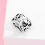 S925 Sterling Silver Loving Heart Infinite Knot Beaded Pendant