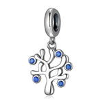 S925 Sterling Silver Blue Zircon Tree of Life Pendant