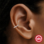 S925 Sterling Silver Micro-Pave Moissanite Non-Pierced Ear Cuff(Single unit)