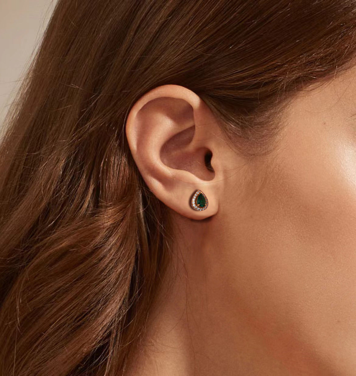 Double-layer zircon earrings and affordable luxury zircon necklace