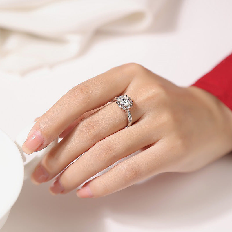 S925 Silver Icy Moissanite Ring