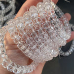 Natural faceted white crystal wheel-shaped bead bracelet