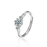 925 Sterling Silver Spiral Moissanite Couple Ring