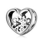 S925 Sterling Silver Winter Hollow Snowflake Bead Pendant