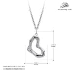 S925 Sterling Silver Irregular Wrinkles Heart Necklace