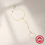 925 sterling silver love devil's eye zircon bracelet ring chain