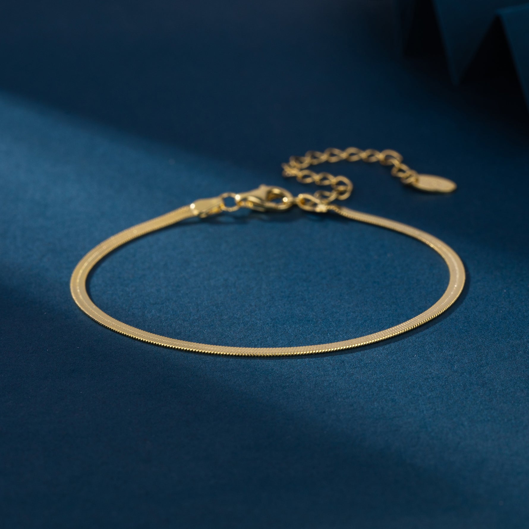 S925 Sterling Silver Flat Snake Chain Bracelet