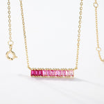 S925 Sterling Silver Gold-Plated Bohemian Rainbow Necklace