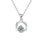 S925 Sterling Silver Moissanite Mobius Pendant Necklace
