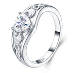 S925 Sterling Silver Heart-Shaped Moissanite Ring