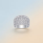 S925 Sterling Silver Large Moissanite Ring