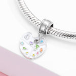 S925 Sterling Silver Heart Shape Palette Pendant