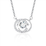 S925 Sterling Silver Moissanite Double C Pendant Necklace