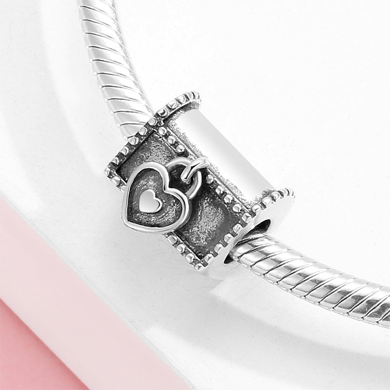 S925 Sterling Silver Loving Heart Treasure Chest Beaded Pendant