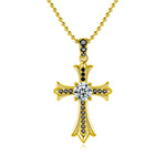 S925 Sterling Silver Moissanite Cross Pendant Necklace