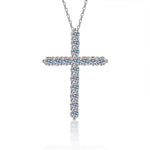 S925 Sterling Silver Moissanite Cross Necklace