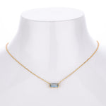 Rectangular colored zircon s925 sterling silver December birthstone collar necklace