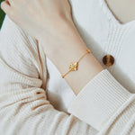 S925 Sterling Silver Gold-Plated Geometric Opal Zircon Bracelet