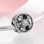 S925 Sterling Silver Hollow Zircon Inlaid Flower Bead Pendant