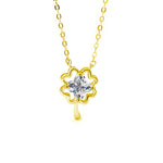 S925 Sterling Silver Moissanite Lucky Four-Leaf Pendant Necklace