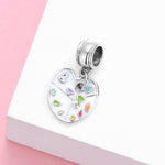 S925 Sterling Silver Heart Shape Palette Pendant