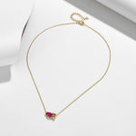 S925 Sterling Silver Ruby Clavicle Chain Zircon Necklace