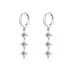 Stylish & Elegant Moissanite 925 Silver Long Tassel Stud Earrings