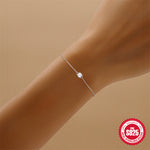 S925 Sterling Silver Solitaire Moissanite Stackable Bracelet