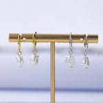 S925 Sterling Silver Pearl Hoop Earrings