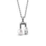 S925 Sterling Silver Moissanite Pearl Necklace