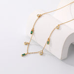 S925 Sterling Silver Zircon Tassel Necklace