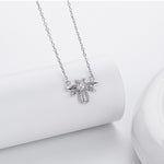 S925 pure silver fashionable zirconia bee-shaped necklace