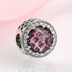 S925 Sterling Silver Beads Classic Color Zircon Snowflake Pendant