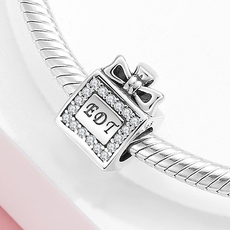 S925 Sterling Silver Perfume Bottle Inlaid Zircon Pendant