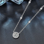 S925 Sterling Silver Moissanite Starry Sky round Bag Pendant Necklace