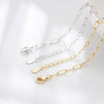 S925 Sterling Silver Slightly Inlaid Zircon Simple Chain Bracelet