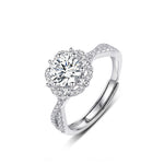S925 Sterling Silver Plum Blossom Moissanite Ring
