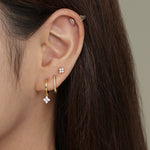S925 Sterling Silver Earrings Set with Zirconia(Single unit)