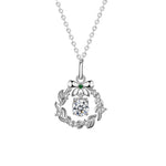 S925 Sterling Silver Moissanite Garland Christmas Bow Pendant Necklace