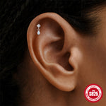 S925 Sterling Silver Square Star & Moon Moissanite Stud Earrings(Single unit)