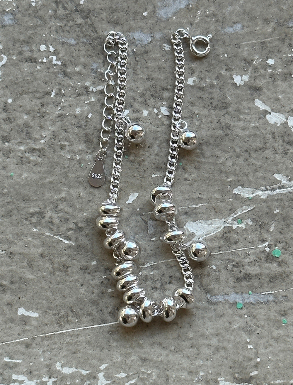 S925 Sterling Silver Bead Bracelet