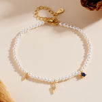 S925 Sterling Silver Zircon Inlaid Pearl Bracelet