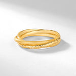 S925 Sterling Silver Gold-Plated Triple-Strap Ring
