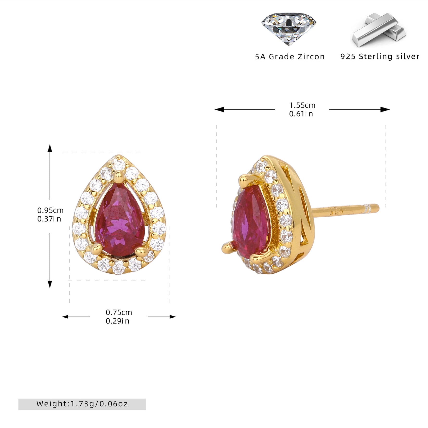 Double-layer zircon earrings and affordable luxury zircon necklace