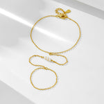 S925 Sterling Silver Natural Pearl Finger Chain Bracelet