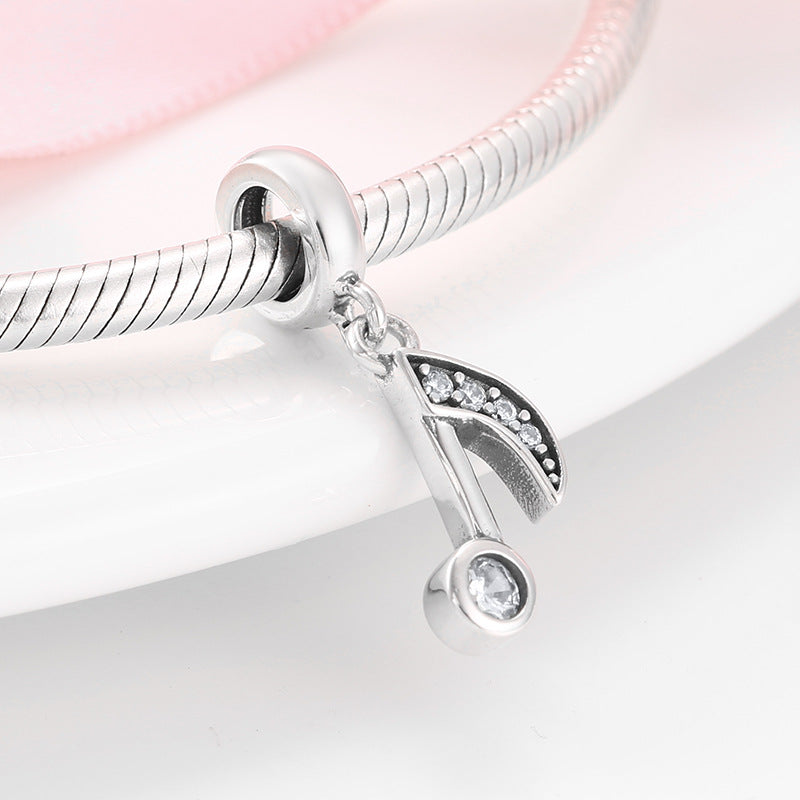 S925 Sterling Silver Music Note Bracelet Necklace Pendant