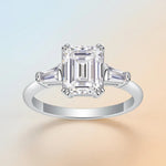 S925 Silver Statement Moissanite Stackable Ring
