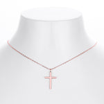 S925 Sterling Silver Simple Polished Cross Necklace