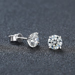 Classic Four-Prong Moissanite Stud Earrings