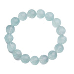 Natural Light Green Fluorite Round Bead Bracelet with Visible Internal Veining